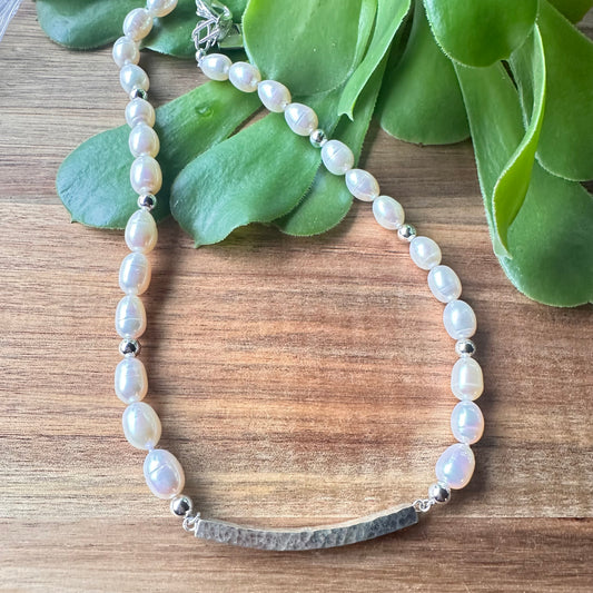 Pearl Sterling Necklace (17”-19”)