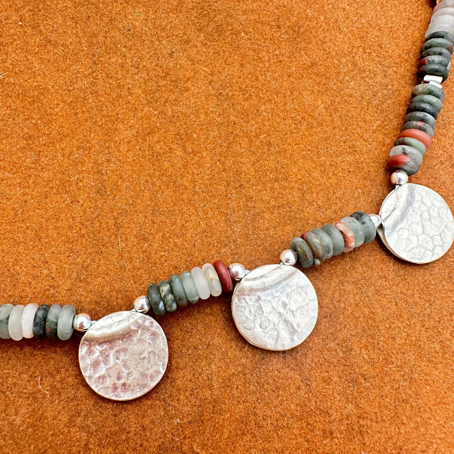 Jasper Sterling Silver Necklace (18”-20”)