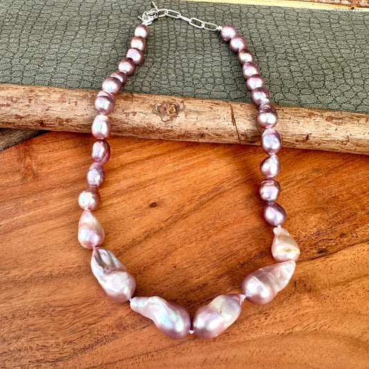 Baroque & Edison Pearl Necklace 18'-20"