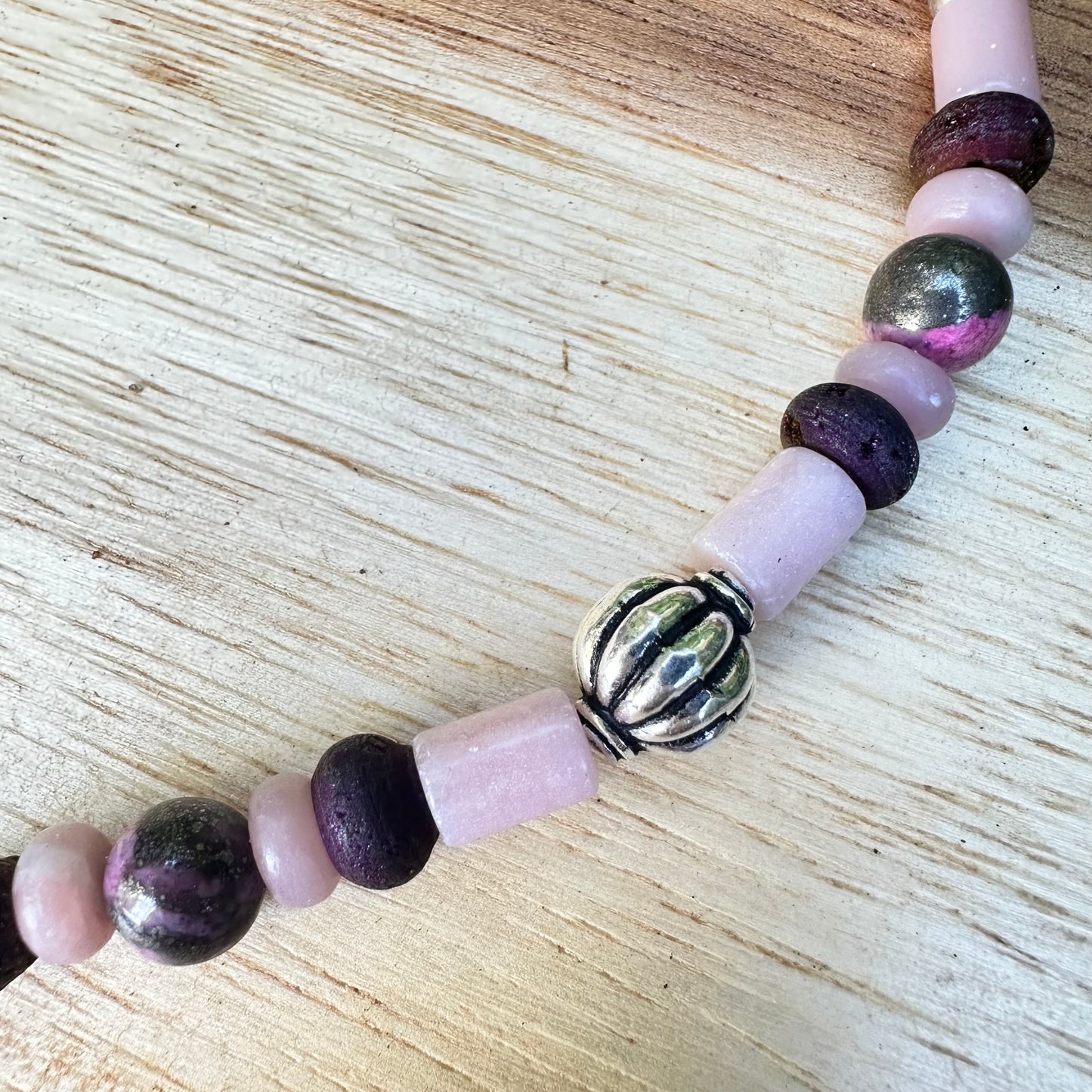Lepidolite Jasper Sterling Silver Necklace (18"-20")