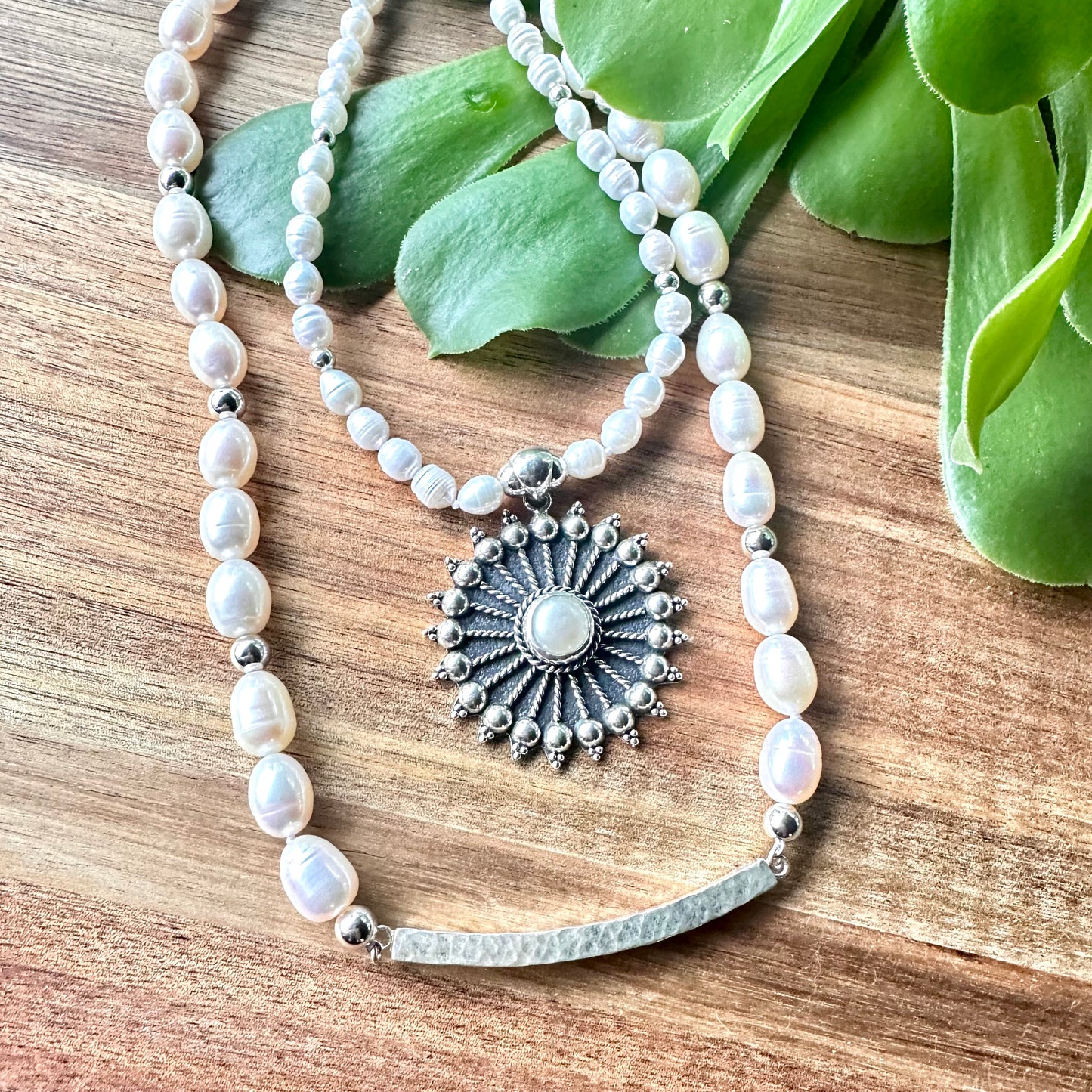 Pearl Sterling Necklace (17”-19”)