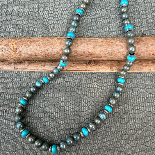 Sale - 18”-20” Hematite Agate Necklace