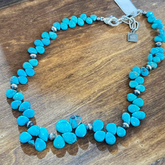 Sleeping Beauty Turquoise Navajo Pearl Necklace 18”-20”