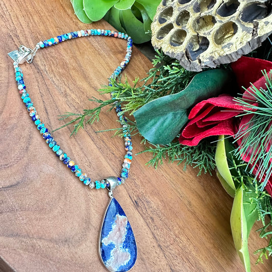 Sodalite Sterling Pendant Necklace (18”-20”)