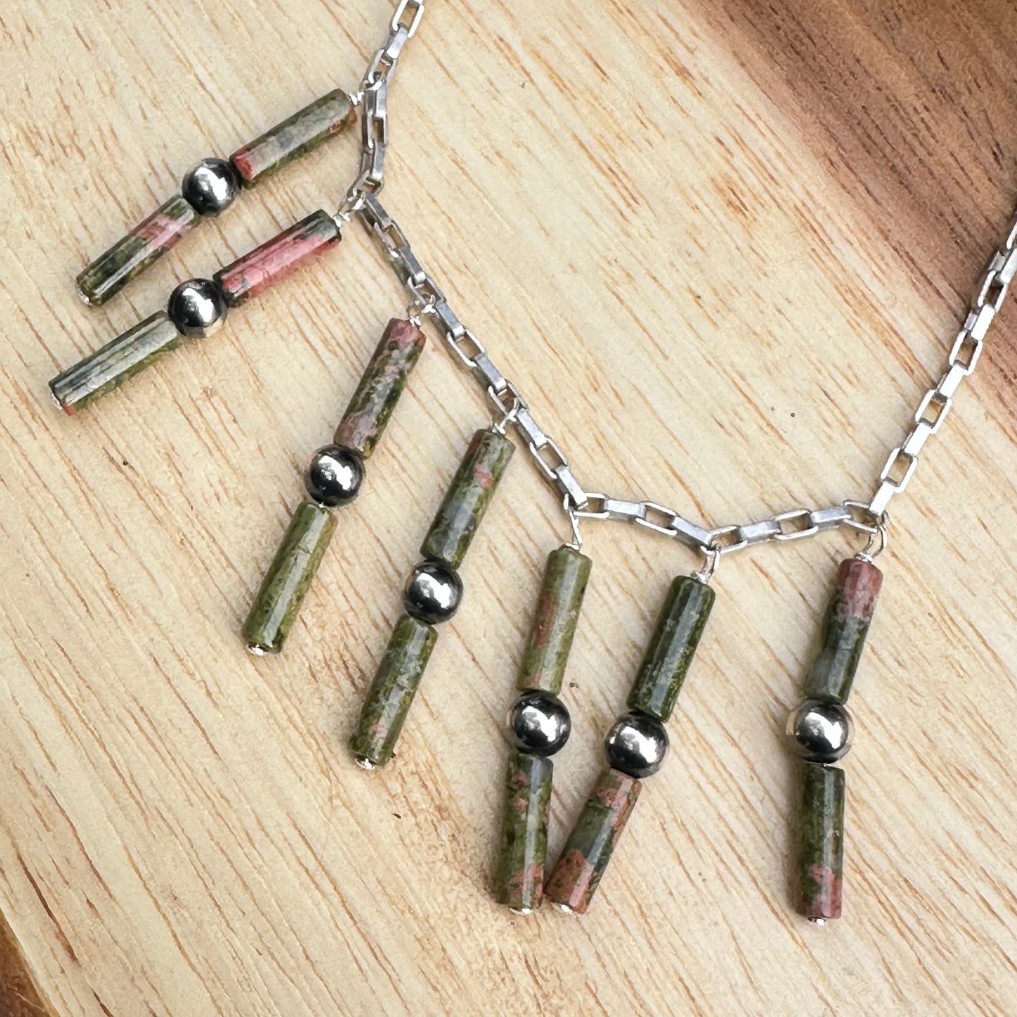 Navajo Pearl Unakite Necklace 18”-20”