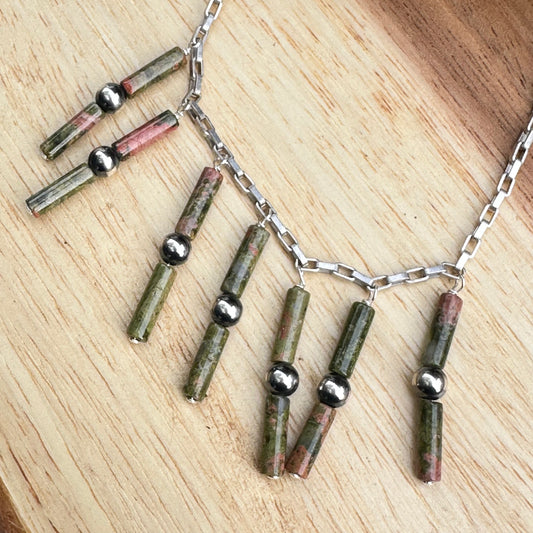 Navajo Pearl Unakite Necklace 18”-20”