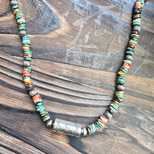Spiny Oyster Turquoise Navajo Pearl Necklace (18"-20")