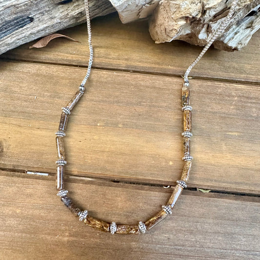 N0838  Bronzite Necklace (18”-20”)