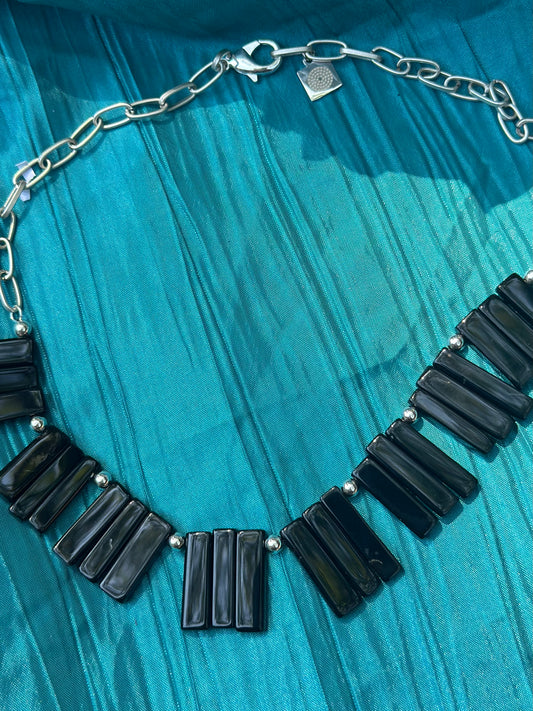 Onyx Sterling Necklace (18”-20”)