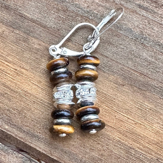 E0695  Tiger Eye Earrings