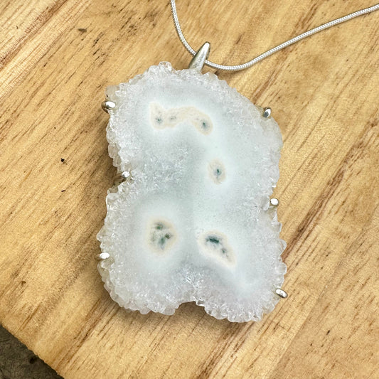 White Solar Agate 2” Necklace 18”