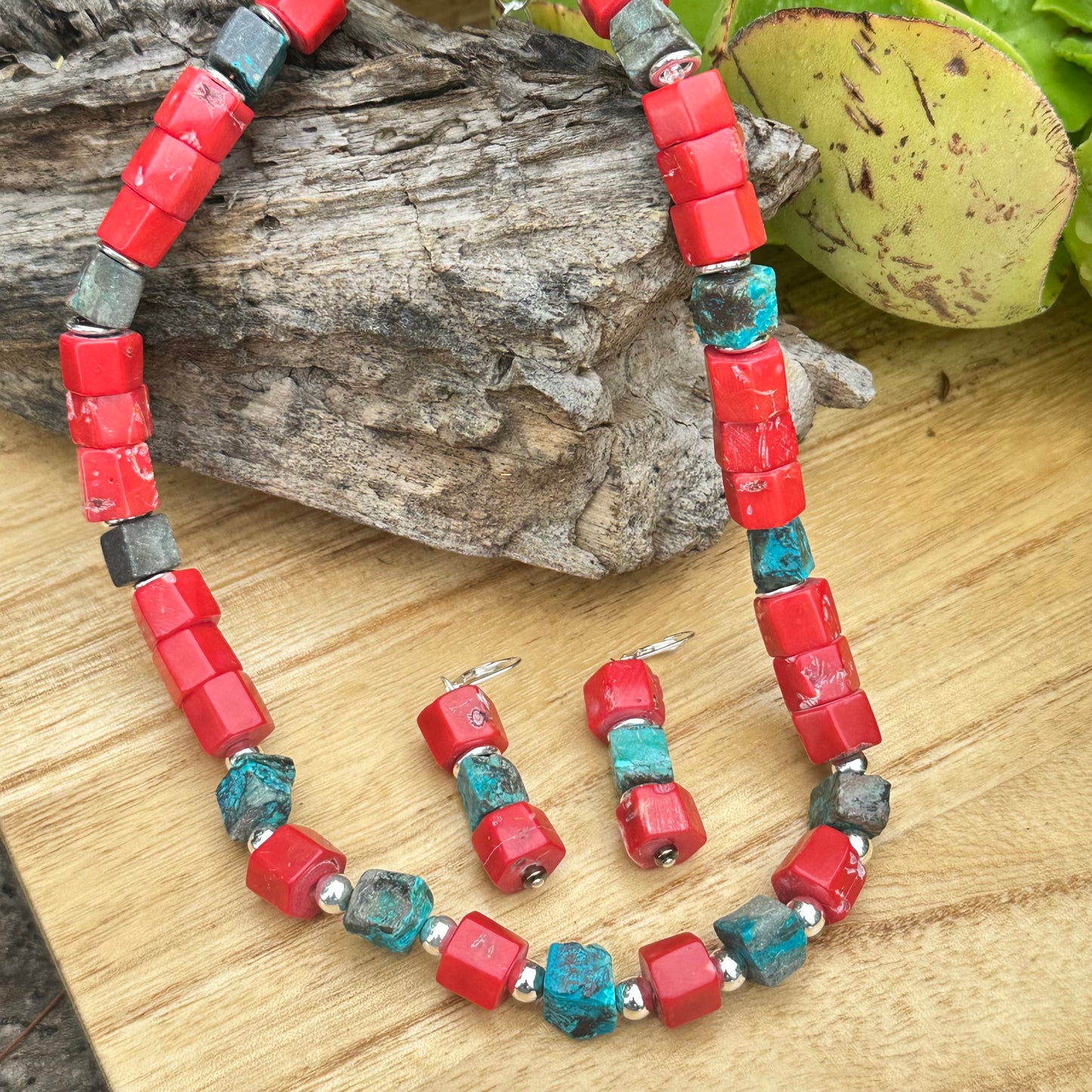 Coral Turquoise Earrings
