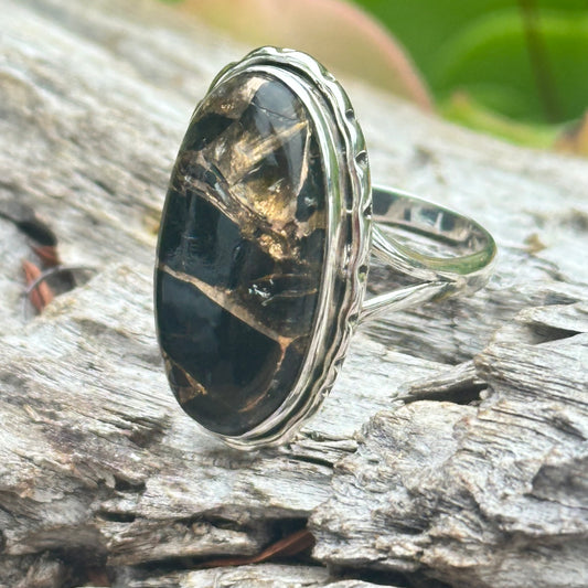 Onyx Copper Ring