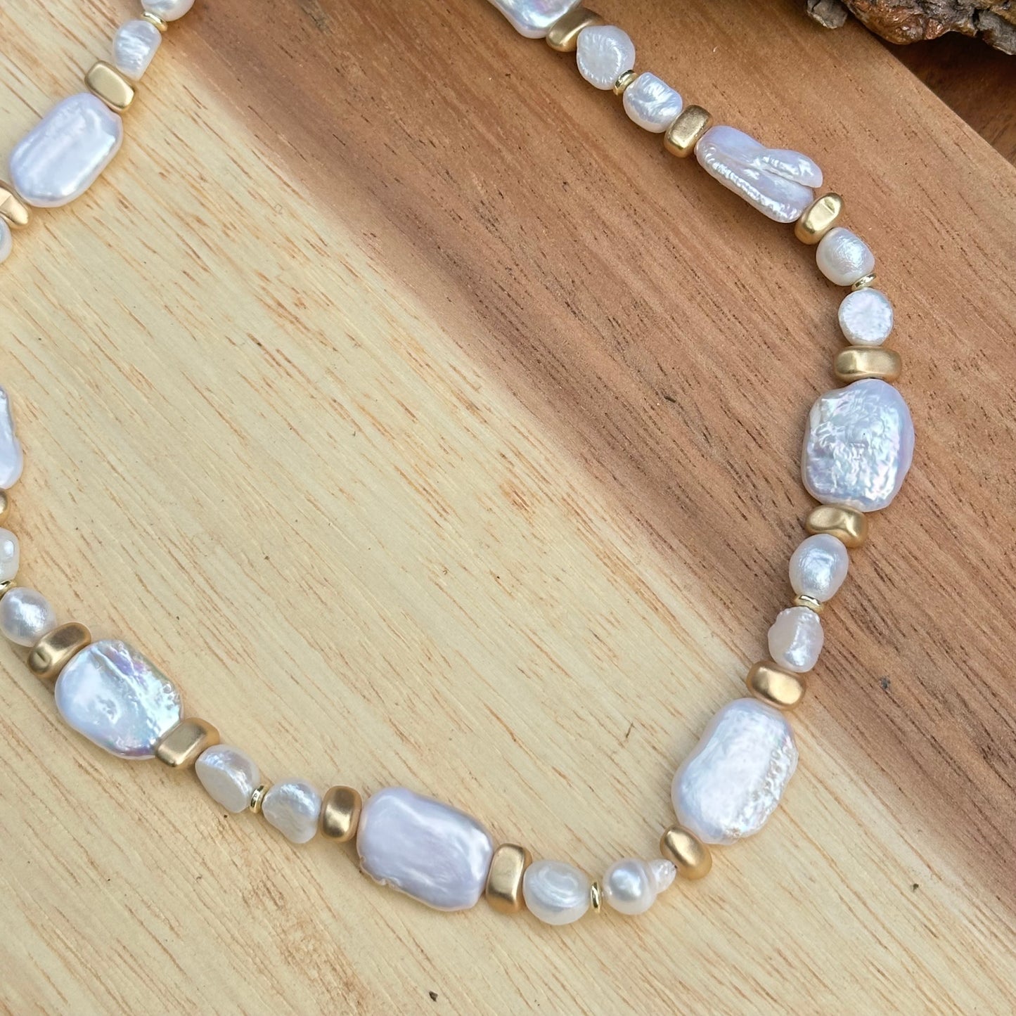 Gold Pearl Statement Necklace