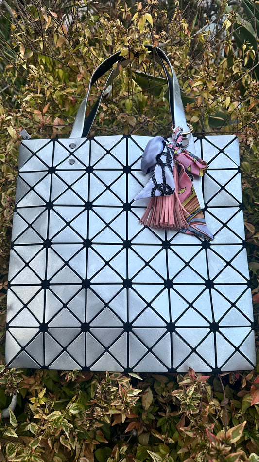 Silver Geometric Tote