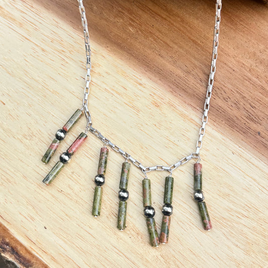 Navajo Pearl Unakite Necklace 18”-20”