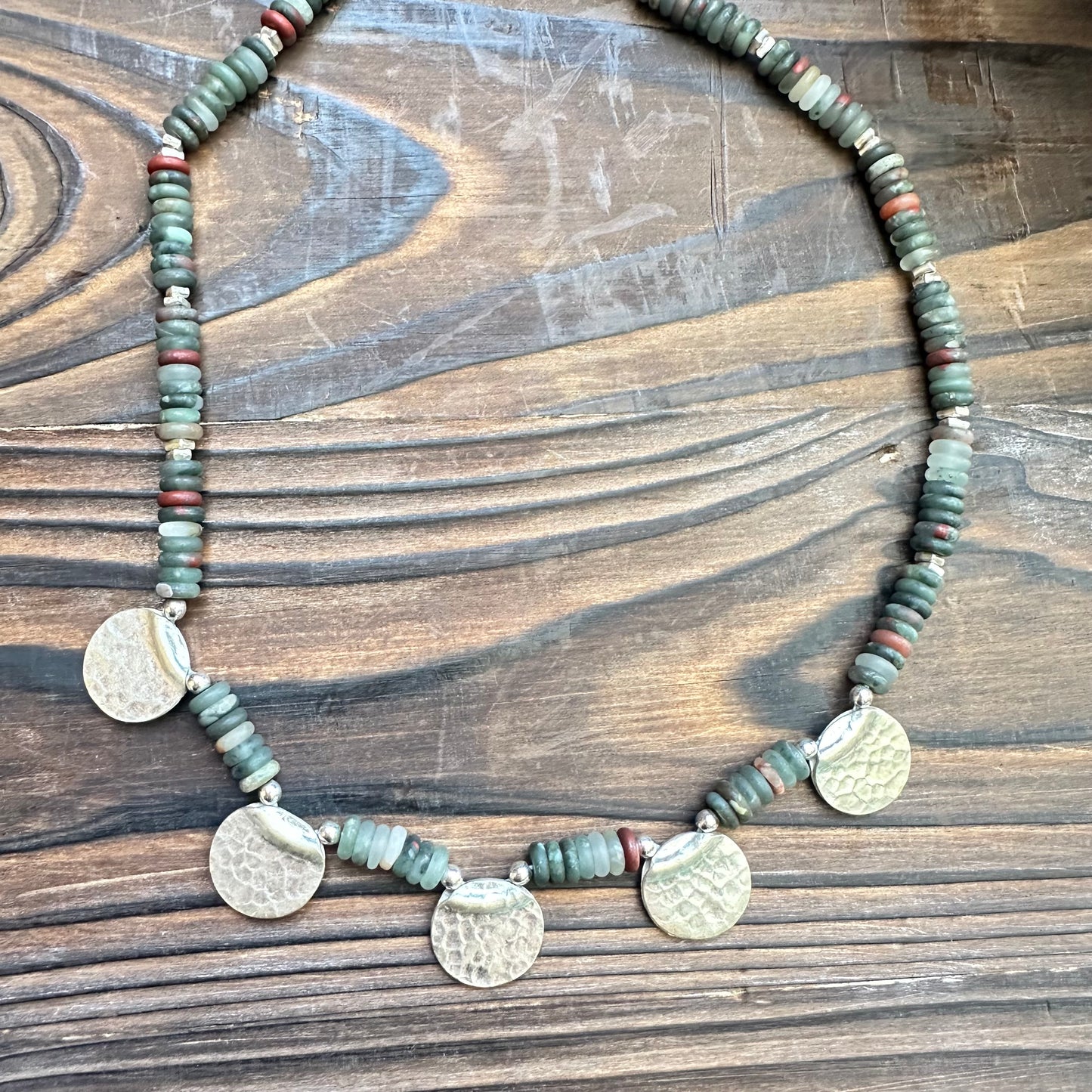 Jasper Sterling Silver Necklace (18”-20”)