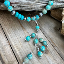 Load image into Gallery viewer, N0735. Three-in-one Turquoise Navajo Pearls Necklace (22”-24”)
