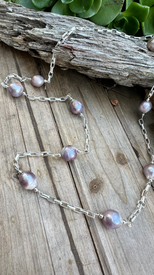 N0736  Baroque Pearls Necklace (24”-26”)