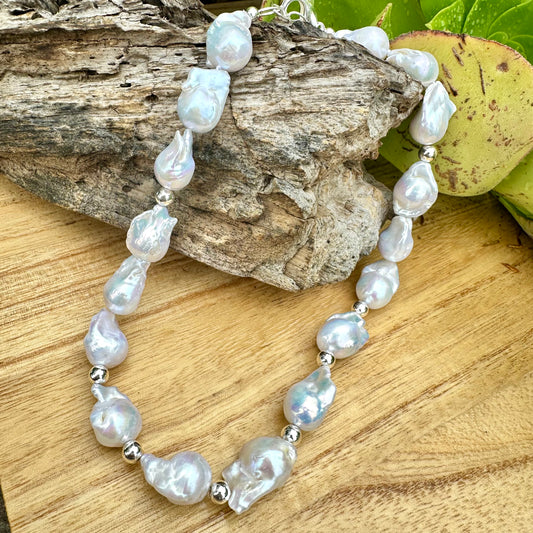 Natural Baroque Pearls Necklace (18”-20”)