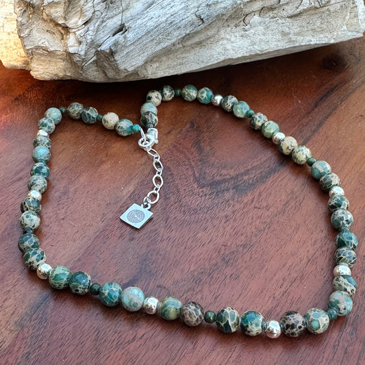 Sea Sediment Jasper Sterling Necklace (18-20")