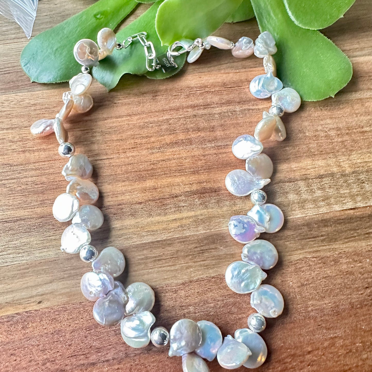 Natural Pearl Statement Necklace (17”-19”)