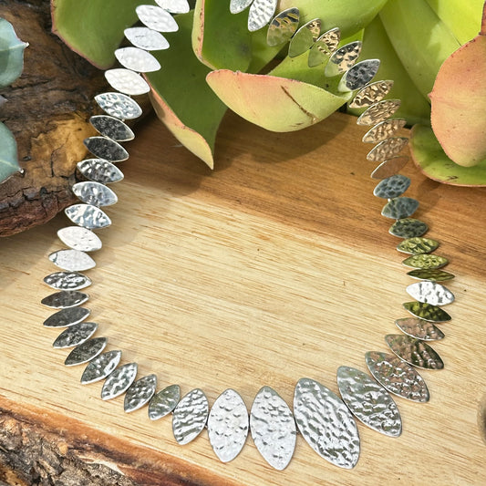 Taxco Hammered Statement Necklace 20"