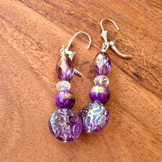 Summer Quartz Picasso Earrings 2"