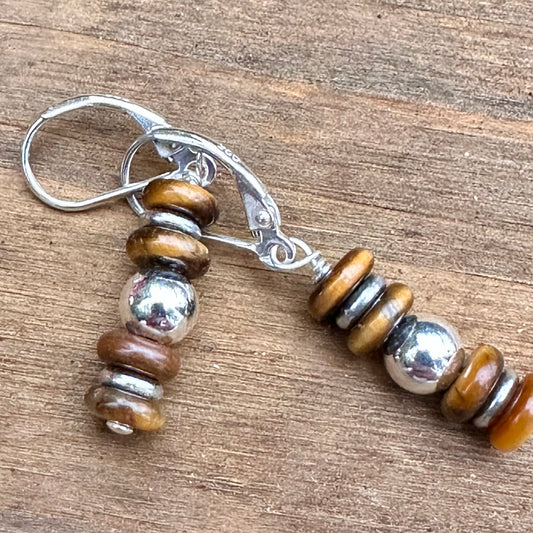 E0695  Tiger Eye Earrings