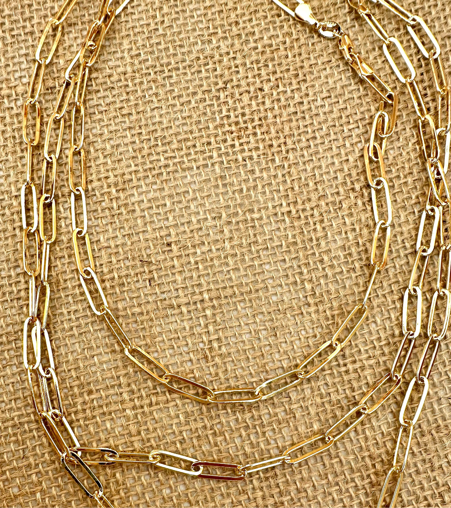 N0936 20” Paperclip 18K Gold Filled Necklace