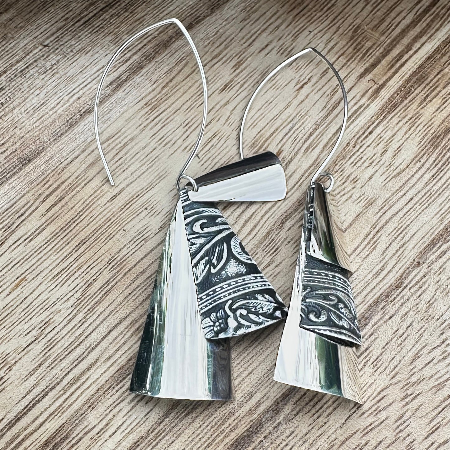 Taxco Contrasting Sterling Earrings