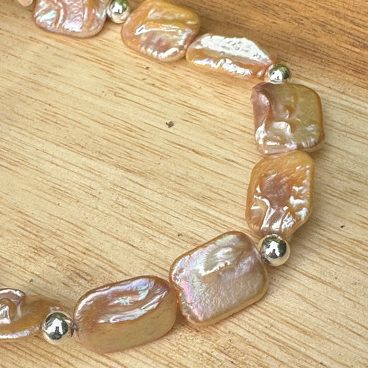 Baroque Pinkish Pearl  Necklace (18”-20”)