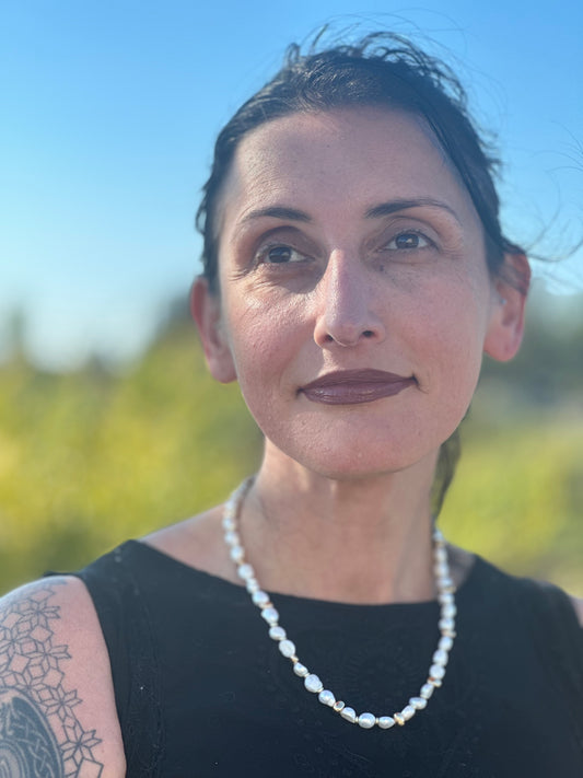 N0824   Pearl Sterling Necklace (22”-24”)