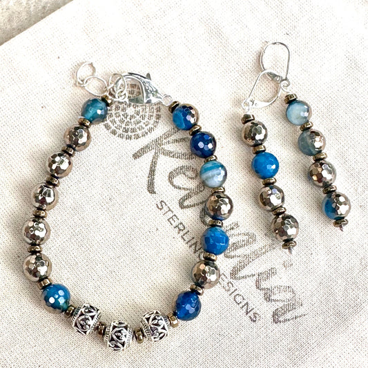 E0667 Jasper Hematite Earrings (2”)