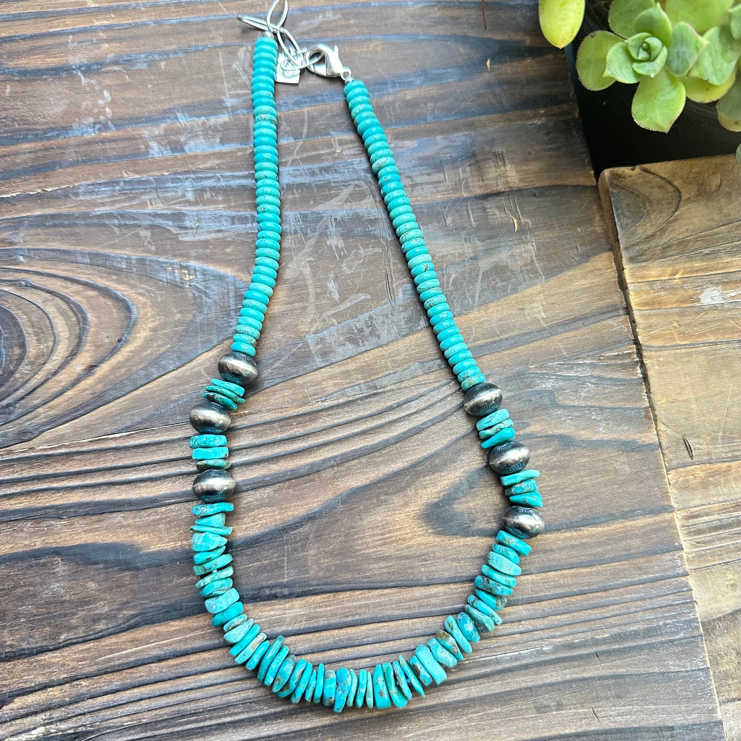 Turquoise Navajo Pearl Statement Necklace (22"-24")