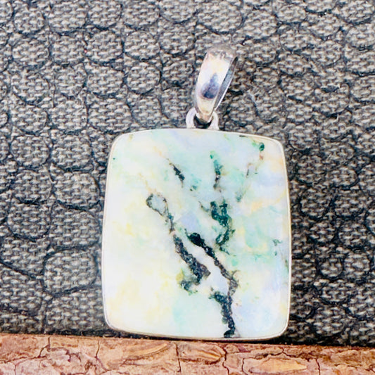 Sale - 1.5" Muscovite Sterling Silver Pendant Necklace (18")