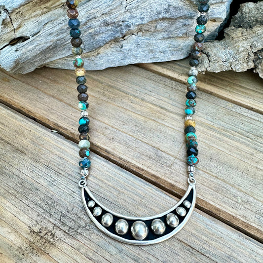 Azurite Turquoise Sterling Necklace 18”-20”