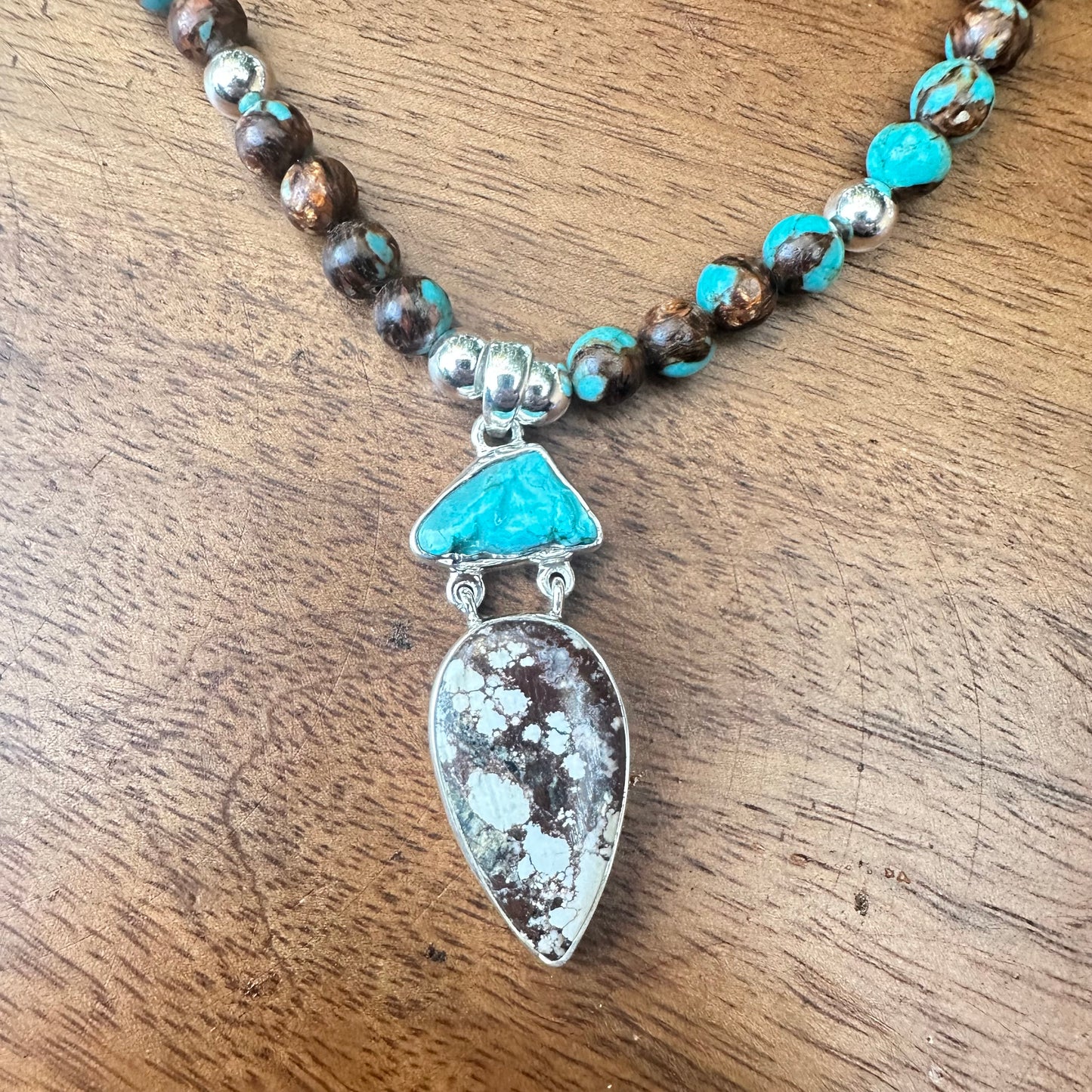Turquoise Wild Horse Jasper Necklace (18”-20”)