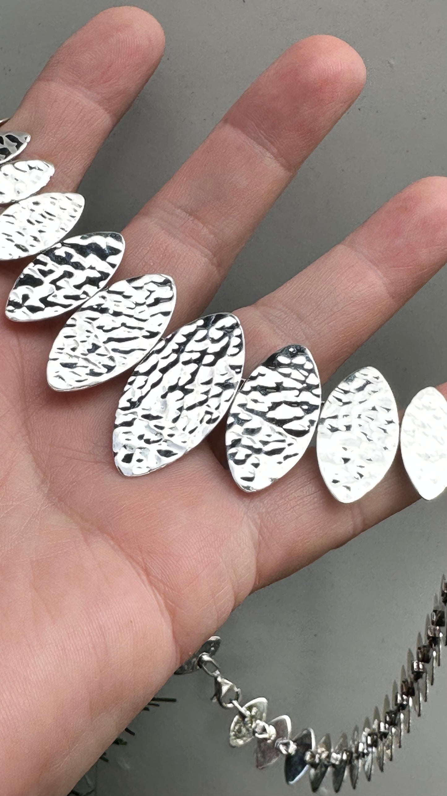 N0588 Hammered Sterling Silver Necklace