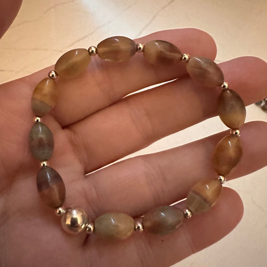 Small Fluorite Sterling Silver Bracelet