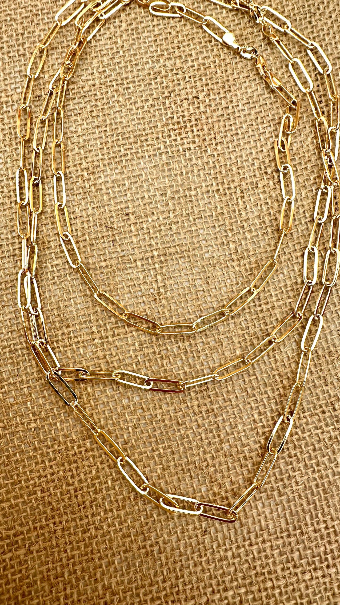 N0936 18”Paperclip 18K Gold Filled Necklace