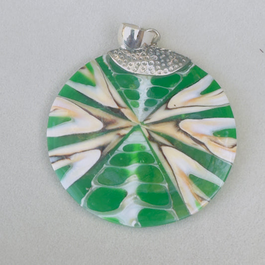 Sale - 2" Shell Resin Sterling Silver on 18" Sterling Silver Chain