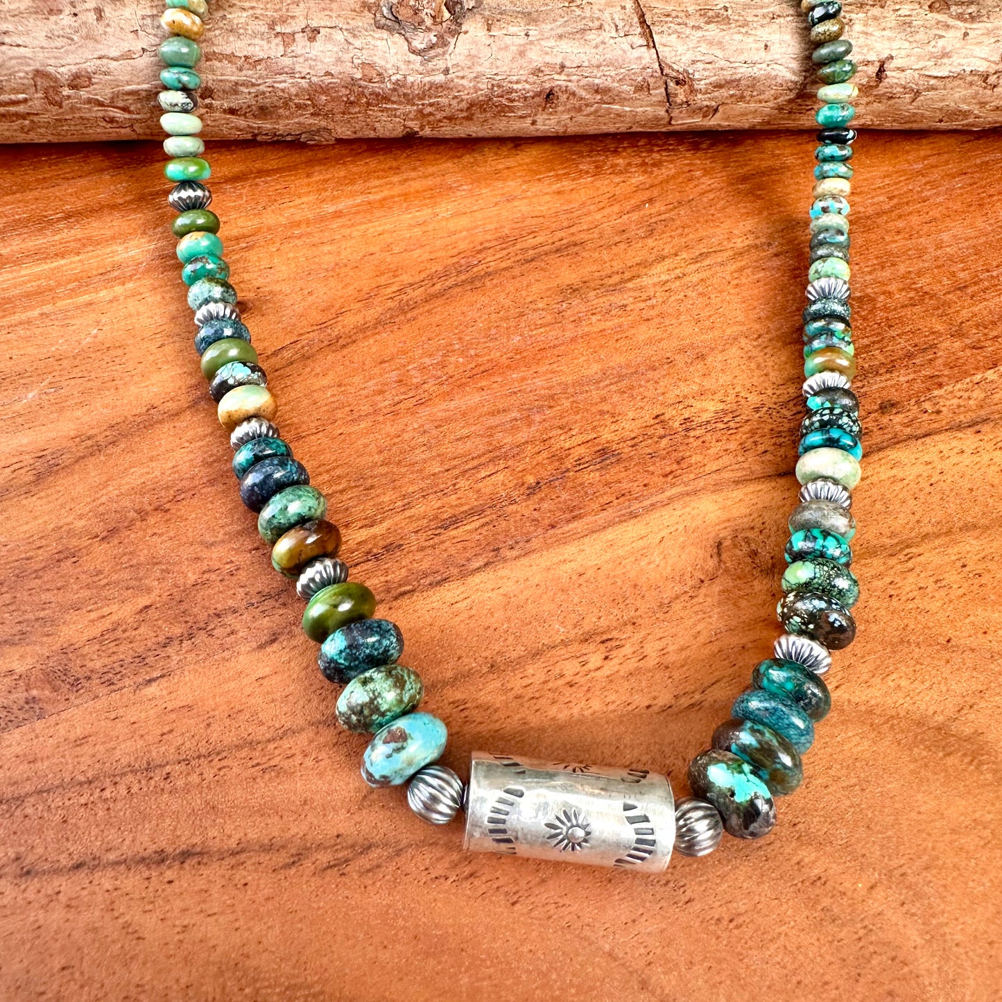 Turquoise Barrel Navajo Pearl Necklace (18"-20")