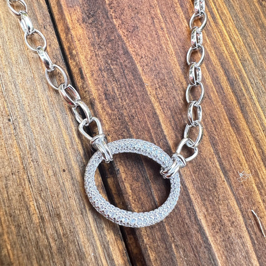 Sterling CZ Circle Necklace
