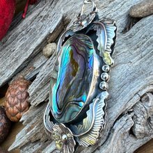 Load image into Gallery viewer, N0581  3” Abalone Statement Necklace (24”)
