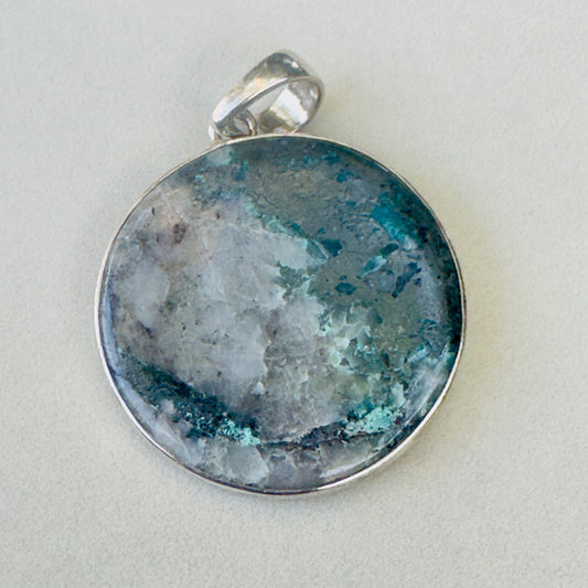 Sale -2.2" Orca Agate Sterling Silver Pendant Necklace (18")