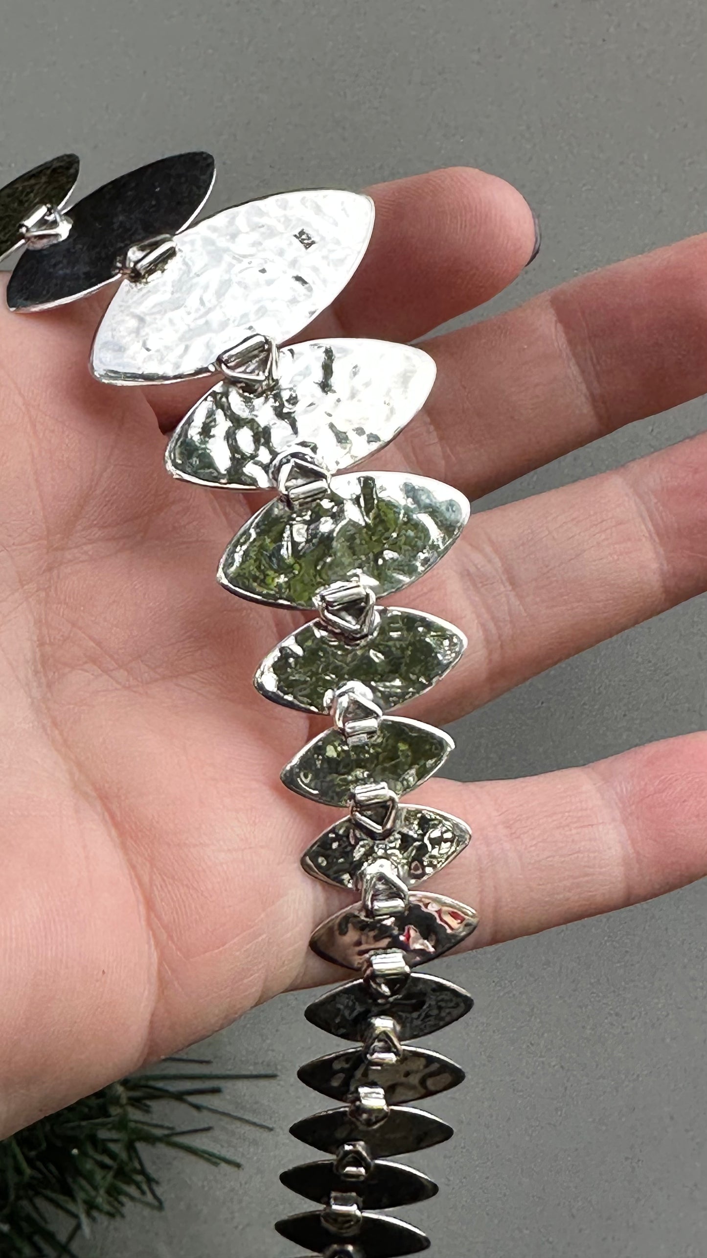 N0588 Hammered Sterling Silver Necklace