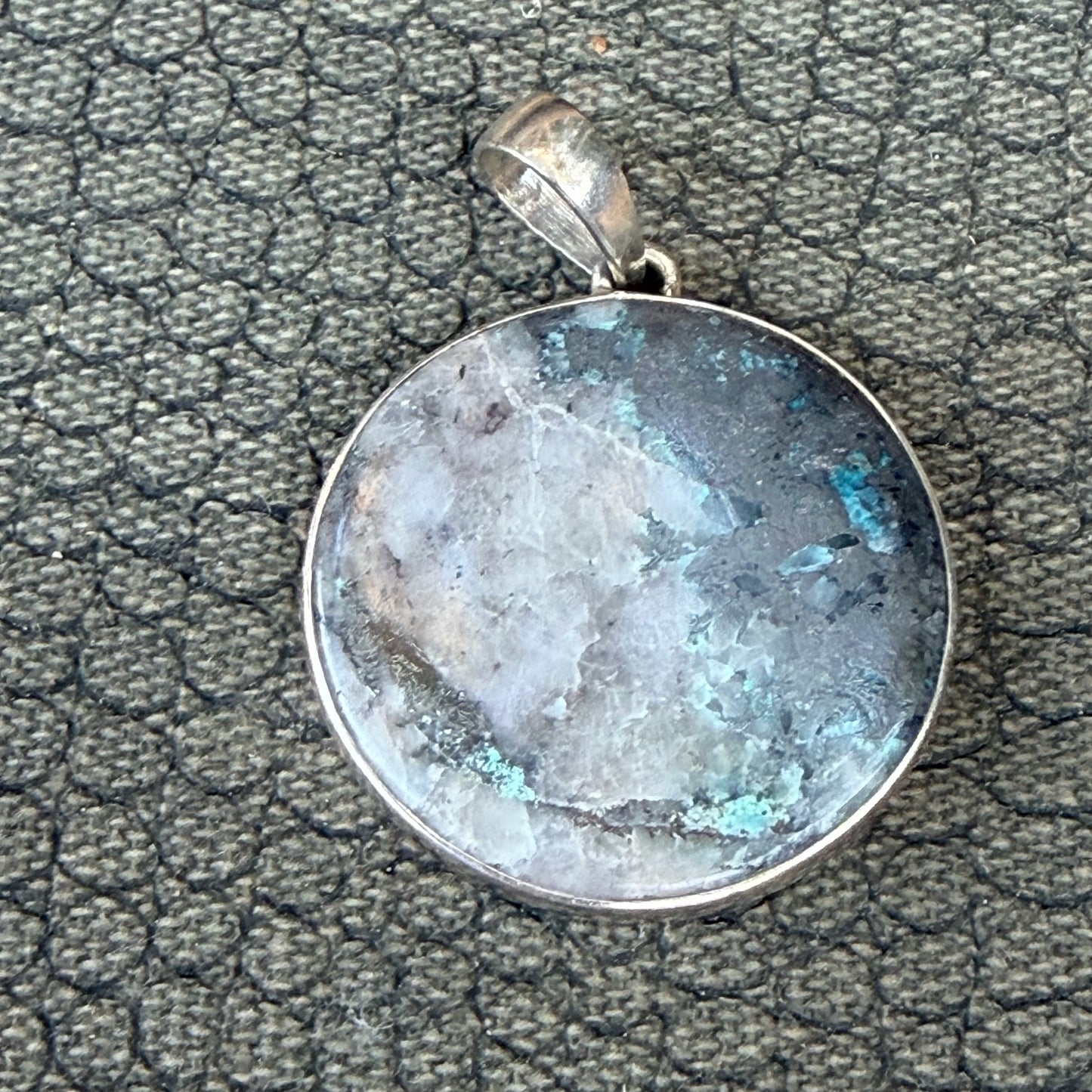 Sale -2.2" Orca Agate Sterling Silver Pendant Necklace (18")
