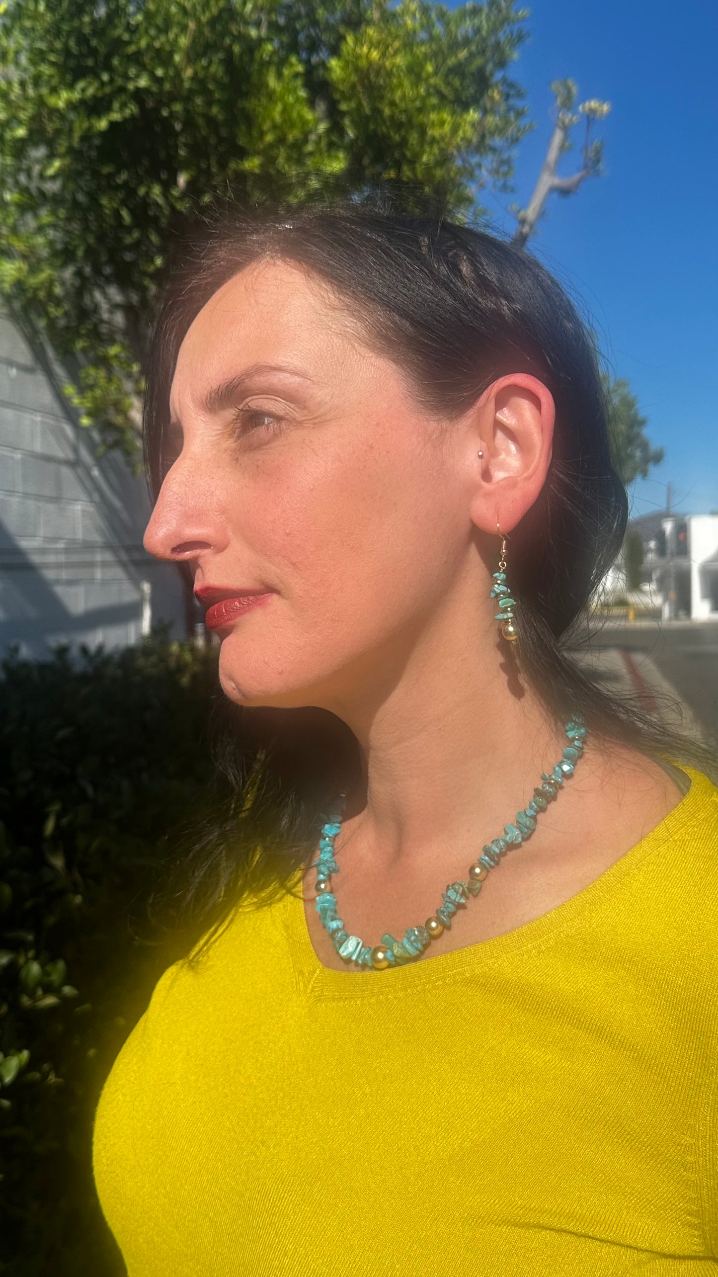 E0728 Art Deco Gold Earrings (1.7”)