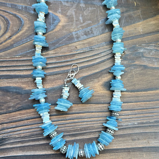 Aquamarine Flourite Earrings (2')